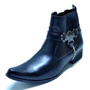 Botines de arnés con refuerzo de águila y punta puntiaguda de gamuza para hombre
